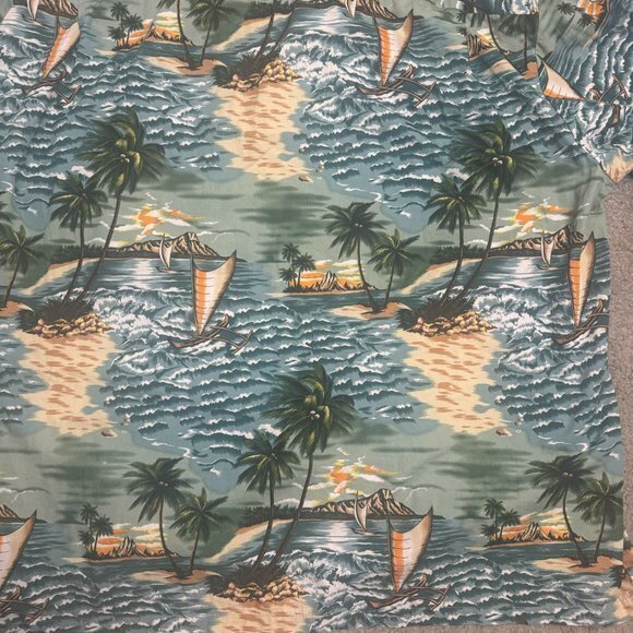 Aloha Republic Size 4XL‎ 100% Cotton Short Sleeve Button Up Hawaiian Shirt USA - Picture 7 of 8